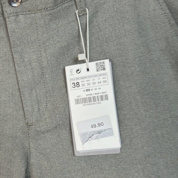 Zara Man Slim Fit Olive Green Twill Trouser Dress Pants Men's Size 30 NWT - Picture 7 of 7